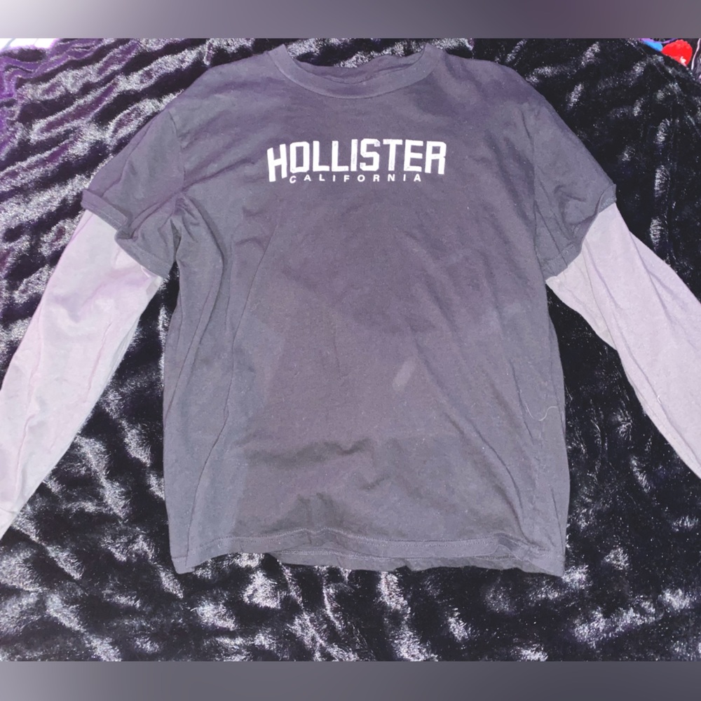 grey and black hollister long sleeve